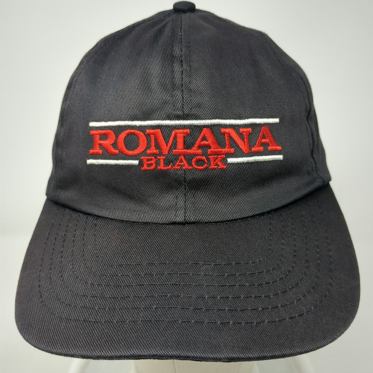 Romana Black Snapback Hat One Size BVCA Embroidered Business Logo Work Cap