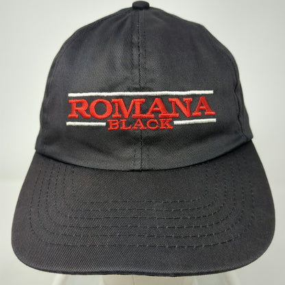Romana Black Snapback Hat One Size BVCA Embroidered Business Logo Work Cap