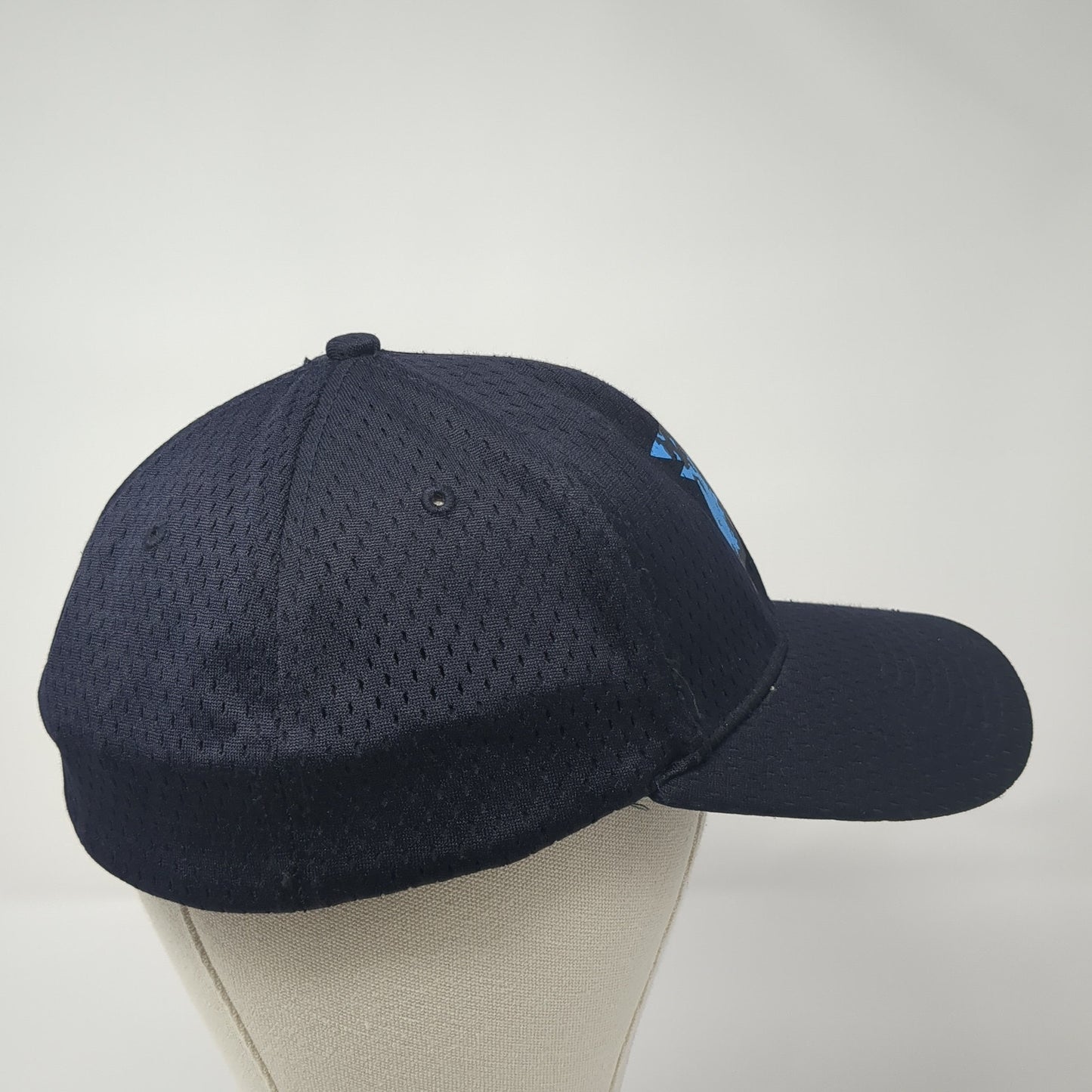 Richardson Fitted Hat Blue Medium Graphic Logo Stretch 6 Panel Outdoor