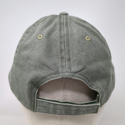 DKPS Baseball Cap Green Beige One Size La Troza Embroidered Strapback Hat Cotton