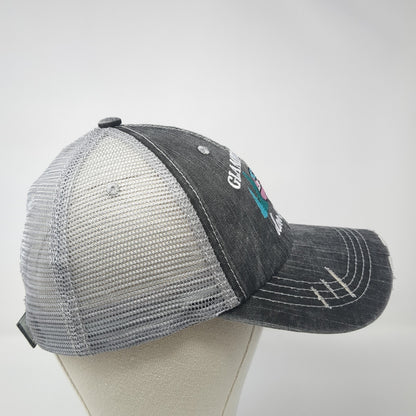 Glamping Hair Don't Care Trucker Hat Gray One Size Adjustable Distressed Katydid