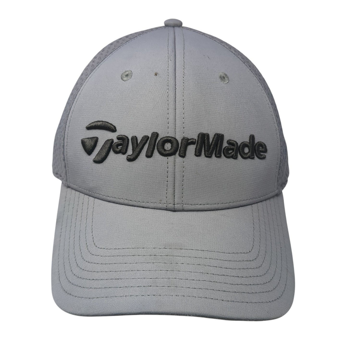 TaylorMade Fitted Baseball Cap Gray XL A-Flex Lightweight Embroidered 6 Panel