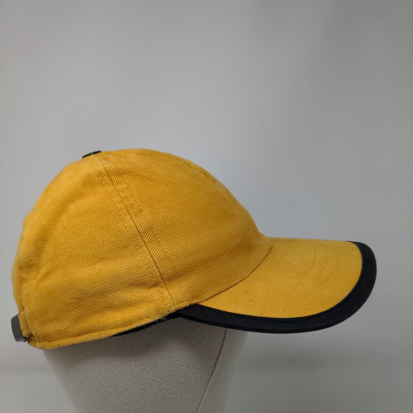 Unbranded Slideback Hat Yellow One Size Adjustable Vented Holes 6 Panel Blank
