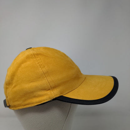 Unbranded Slideback Hat Yellow One Size Adjustable Vented Holes 6 Panel Blank