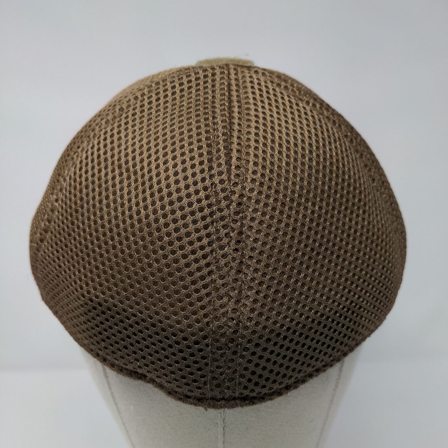 Condor Patch Fitted Mesh Back Hat Brown L/XL Vent Holes 6 Panel