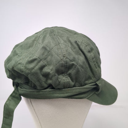 Army Cap Green One Size Quilted 100% Cotton Short Brim Stitched Casual Hat