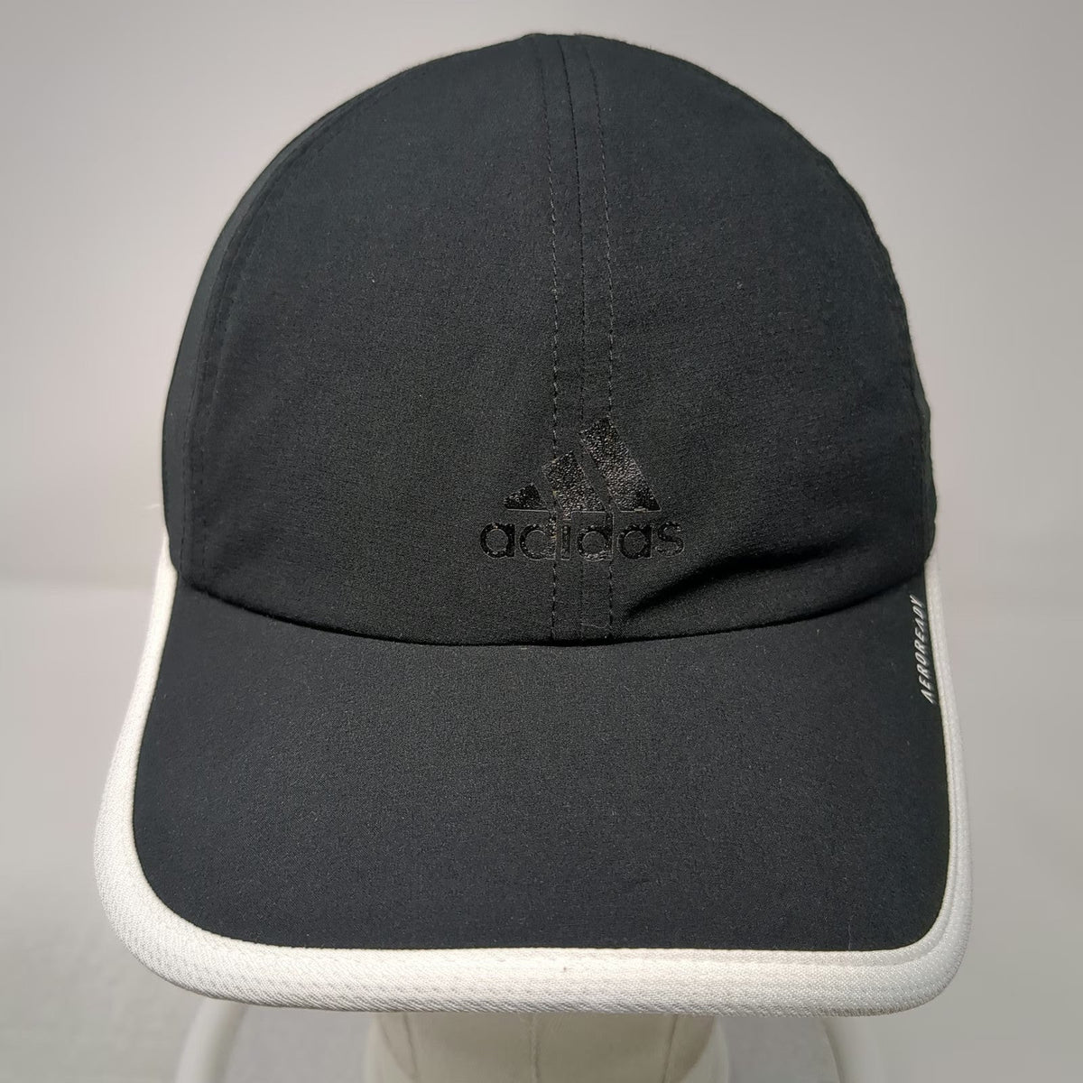 Adidas Baseball Cap Black White One Size Aeroready Strapback Mesh Athletic Hat