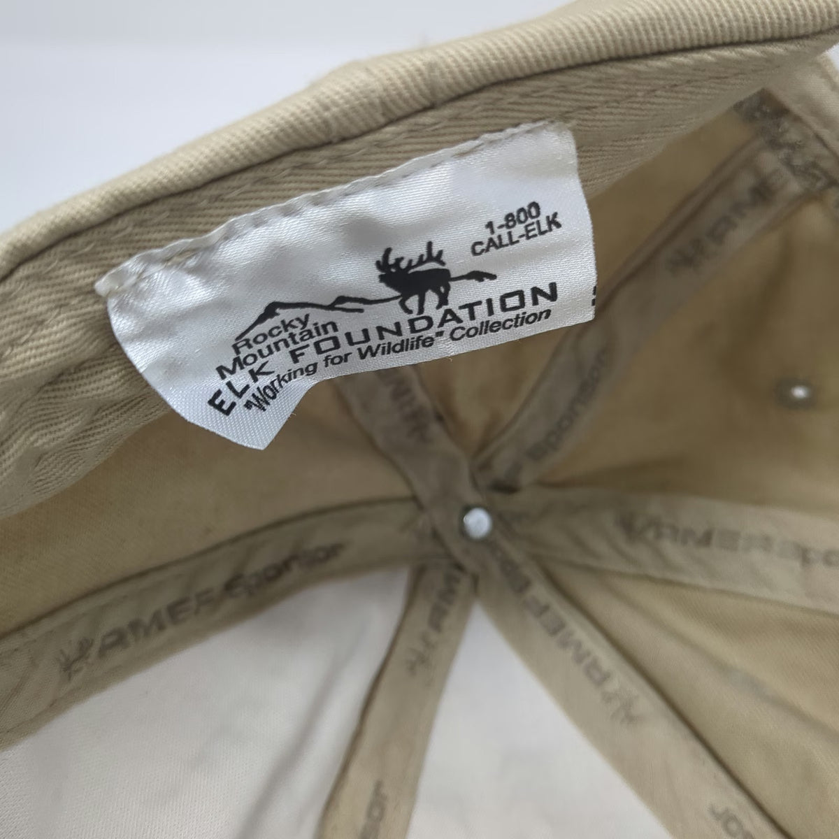 Rocky Mountain Elk Foundation RMEF Baseball Cap Beige One Size Sponsor 25th Hat