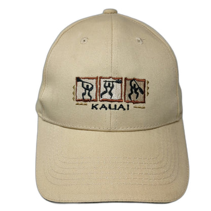 Hawaiian Headwear Baseball Cap Beige One Size Cotton Kauai Hawaii Slideback Hat