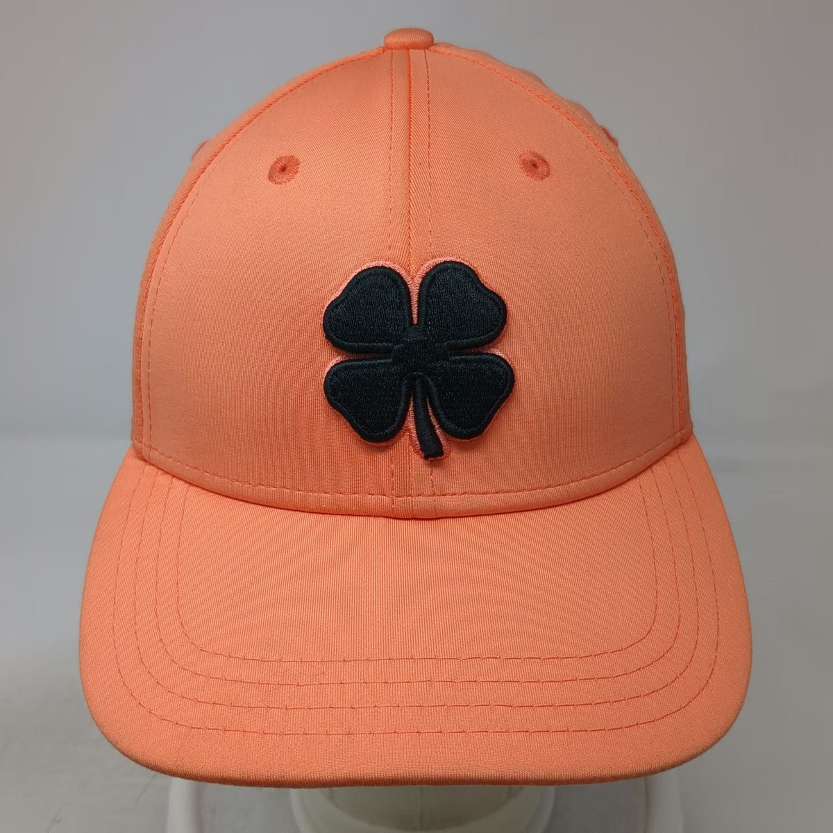 Black Clover Baseball Cap Orange One Size Stretch Fit Live Lucky Clover Logo Hat