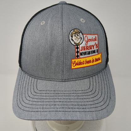 Jovial Jerry's Mountain Home ID Trucker Hat Gray OS Adjustable Mesh Richardson