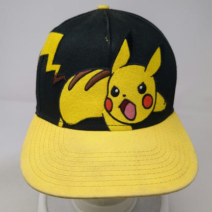 Pokemon 5 Panel Black One Size Pikachu Embroidery Snapback Hat Anime Nintendo