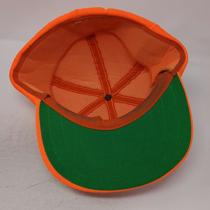 Baseball Cap Orange One Size Green Underbrim Blank Hat Solid Plain Hunting Gear