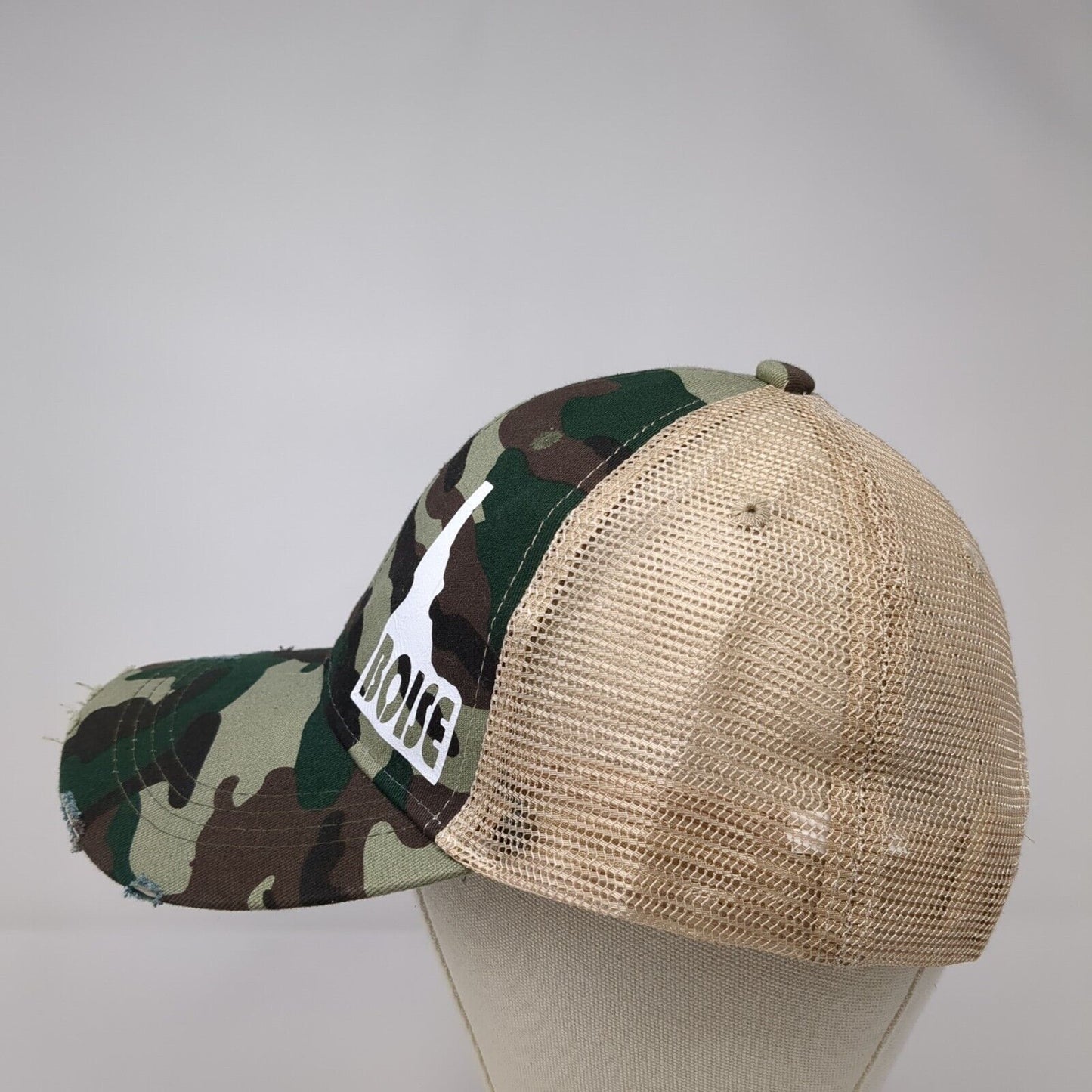 Boise ID Snapback Trucker Hat Camouflage One Size Mesh Back Adjustable
