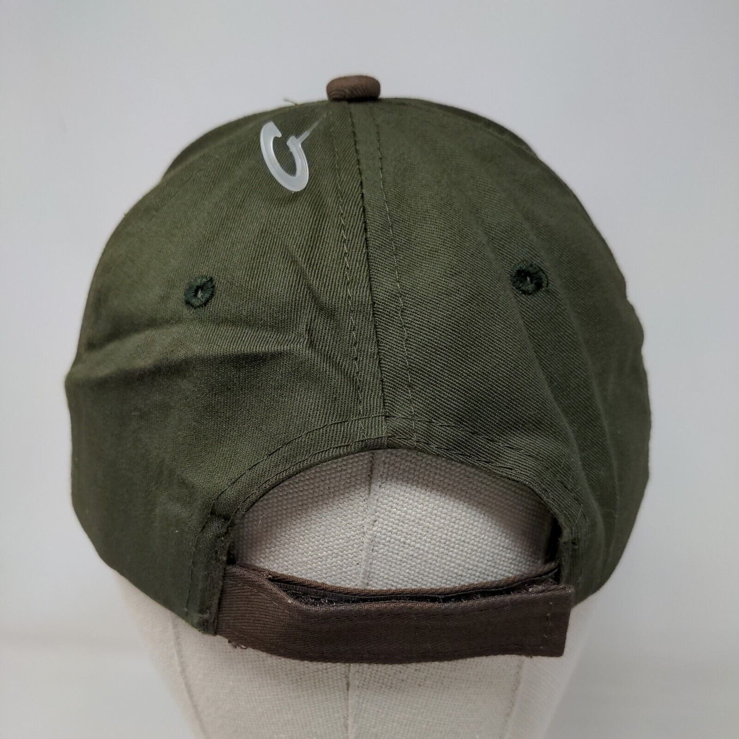 NRA Strapback Hat Green 58cm Embroidered Adjustable 6 Panel Colorblock