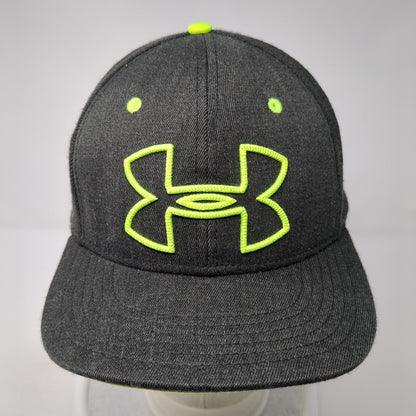 Under Armour Big Logo Fitted Hat M/L Stretch Gray Embroidered 6 Panel