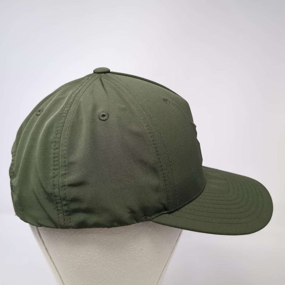 5 Panel Green Hat One Size Snapback Rubber Military Sergeant Chevron Tonal Logo