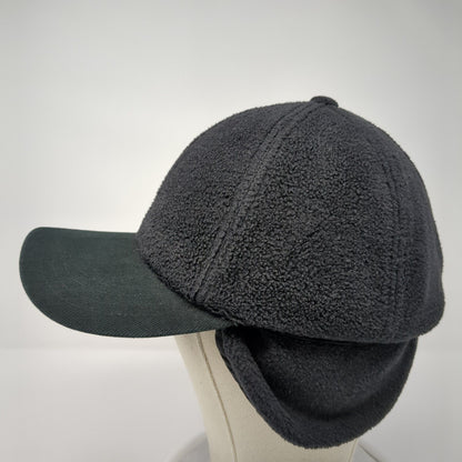 Paramount Headwear Fitted Hat Black Medium Ear Flap Solid Fleece Blank