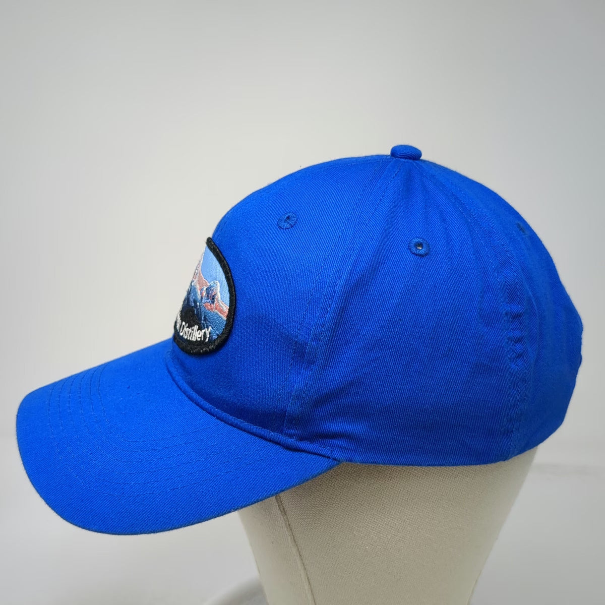 Big X Baseball Cap Blue One Size Grand Teton Distillery Mountain Patch Hat