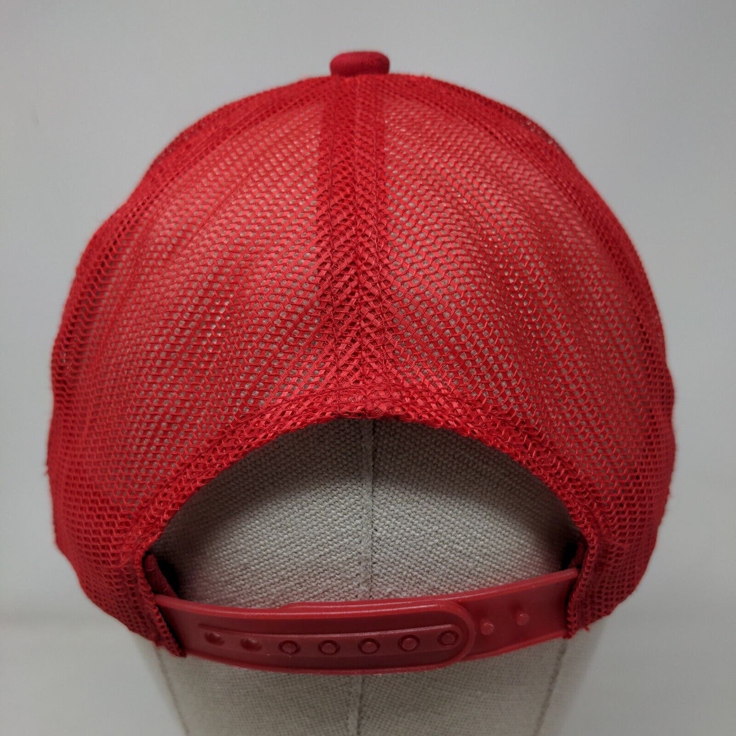 Bass Pro Shops Snapback Trucker Hat Red OSFM Adjustable Breathable Mesh Back