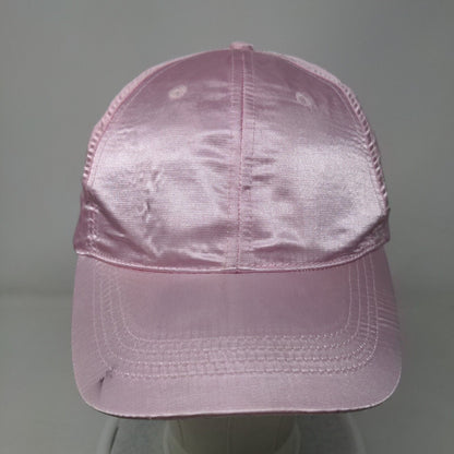 Unbranded Strapback Hat Pink One Size Adjustable Satin 6 Panel Blank