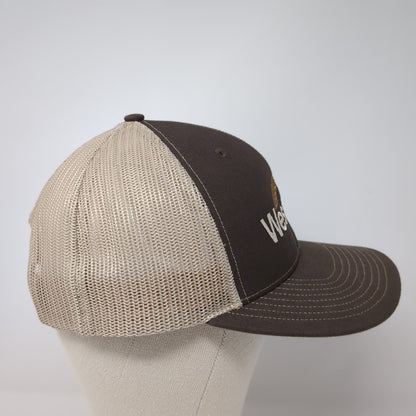 West Bred Snapback Trucker Hat Brown One Size Adjustable Mesh Back Richardson