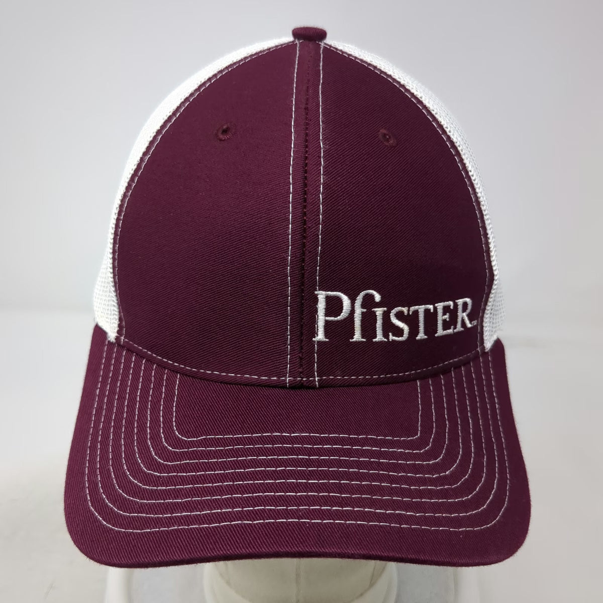 Richardson Trucker Hat Black White One Size Pfister Logo Mesh Snapback Model 112