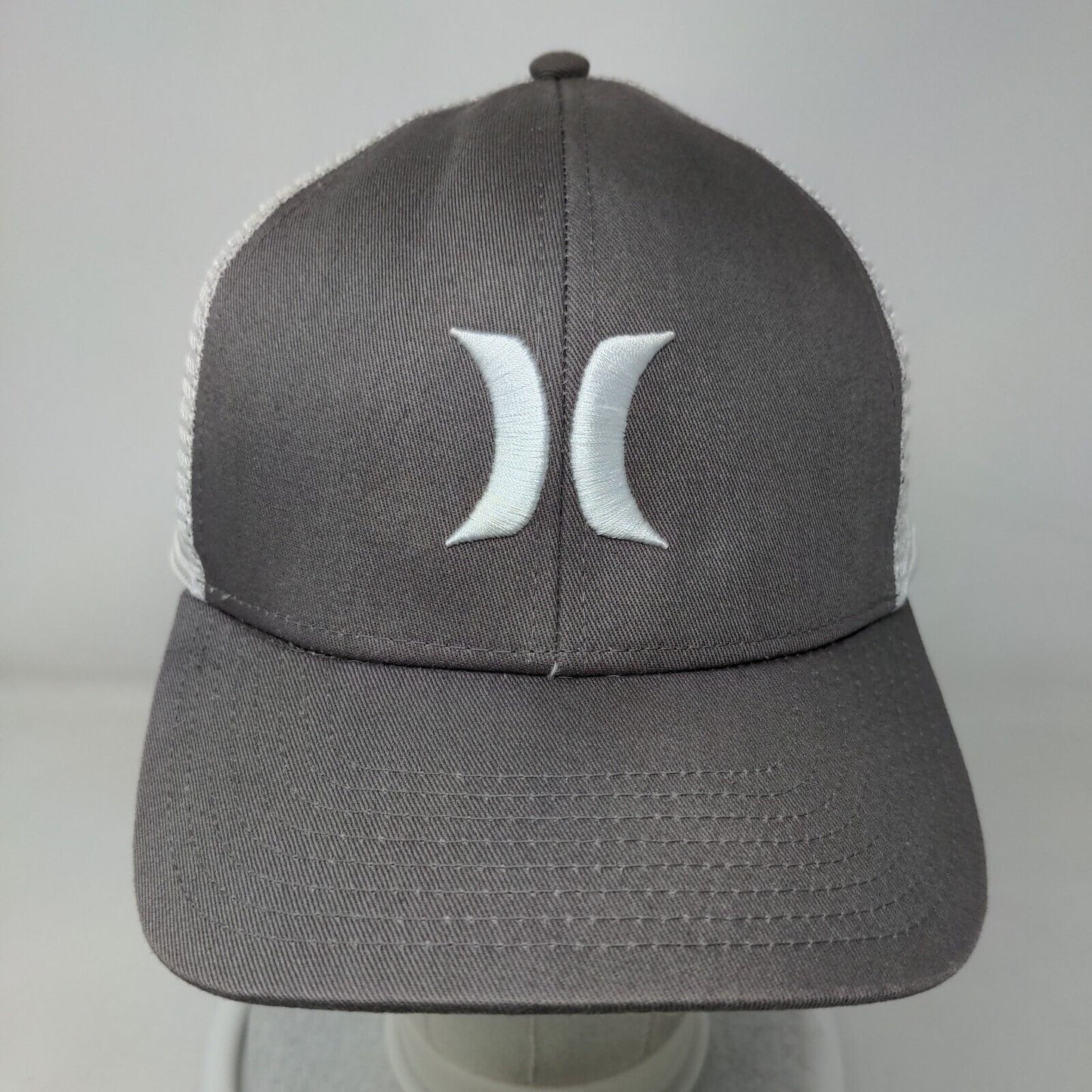 Hurley Snapback Trucker Hat Gray One Size Mesh Back Colorblock