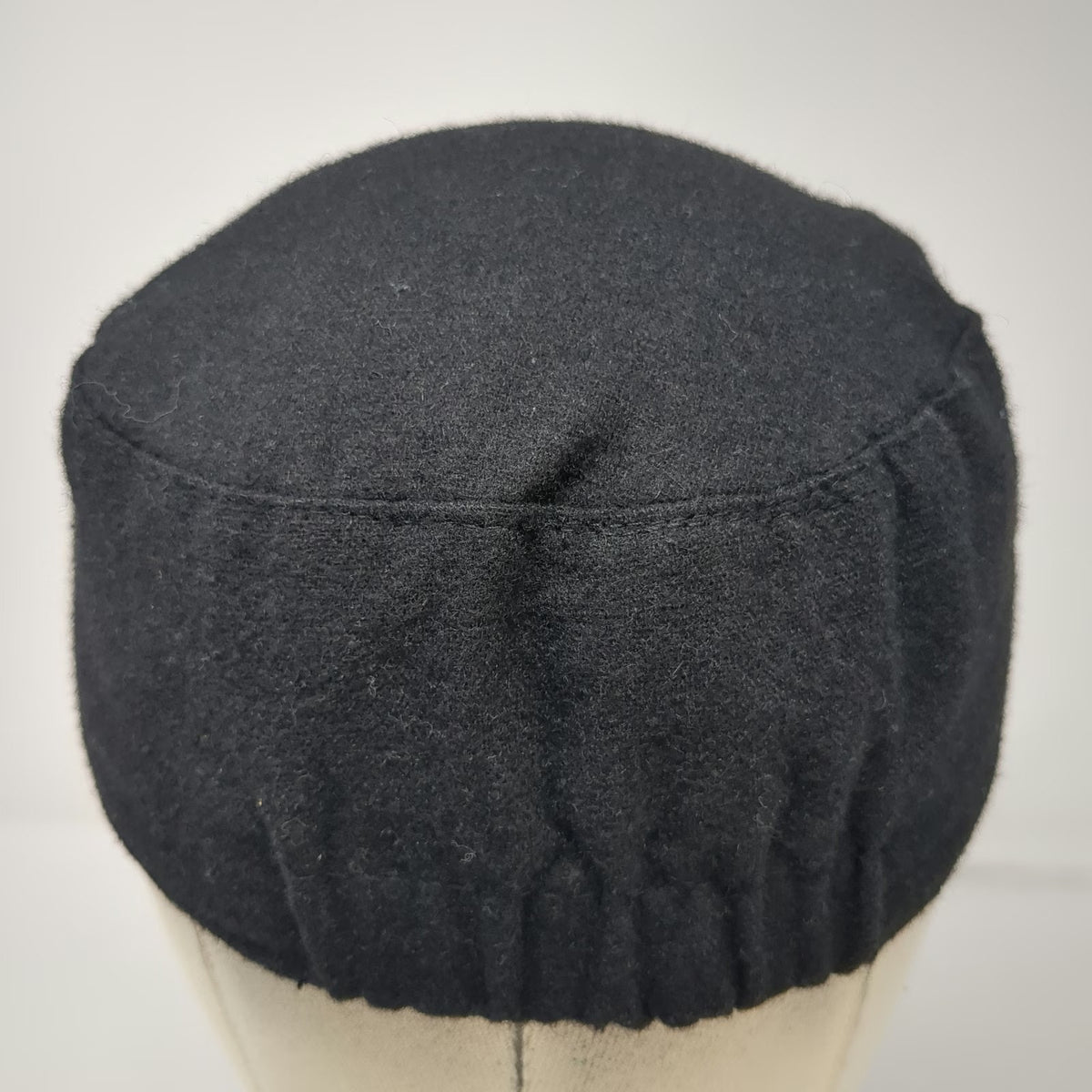 Payless ShoeSource Army Cap Black One Size Polyester Wool Blend Buckle Hat