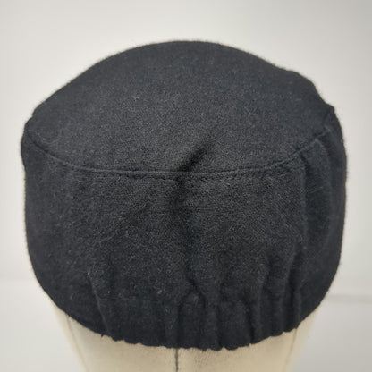Payless ShoeSource Army Cap Black One Size Polyester Wool Blend Buckle Hat