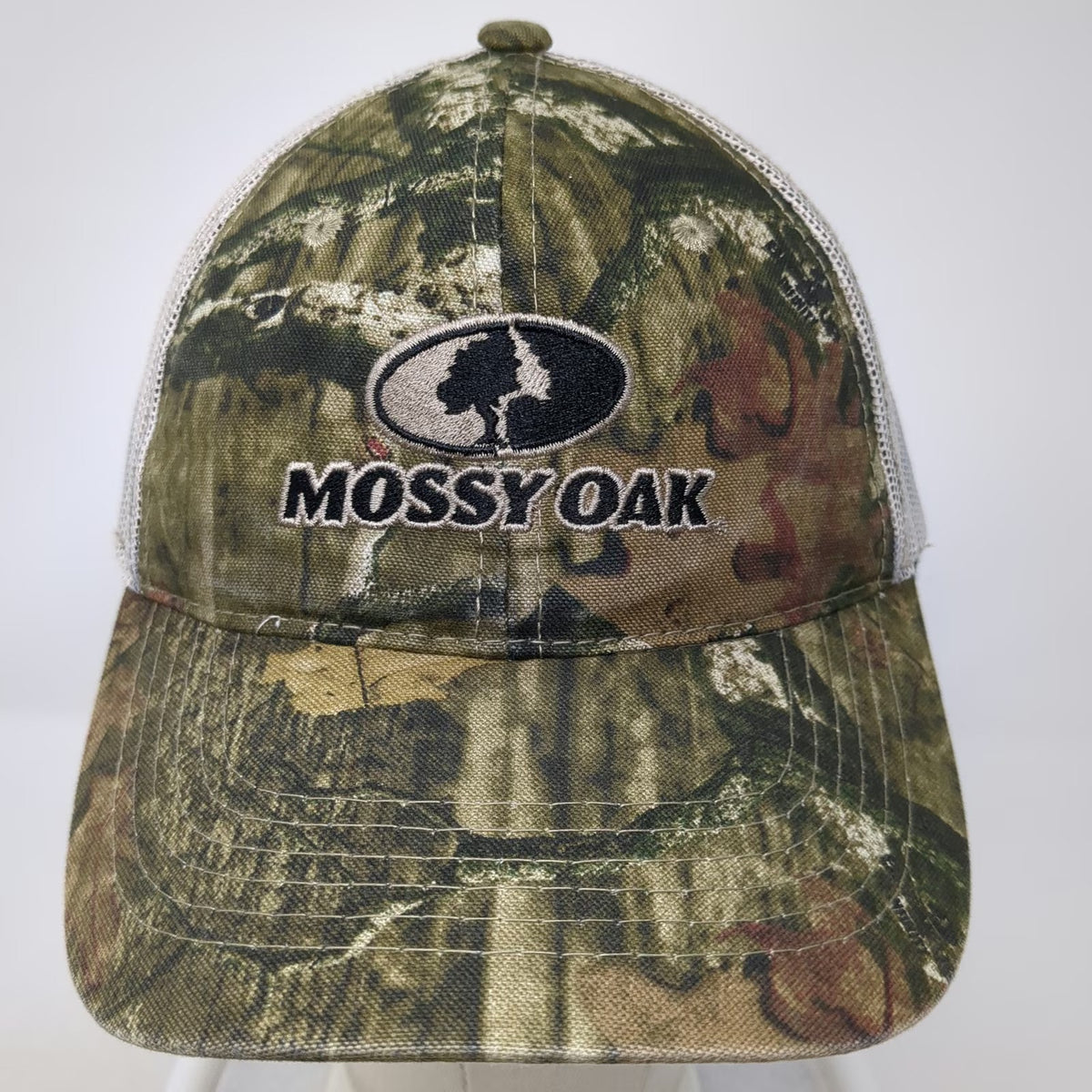 Mossy Oak Baseball Cap Green One Size Camo Mesh Back Strapback Embroidered Hat