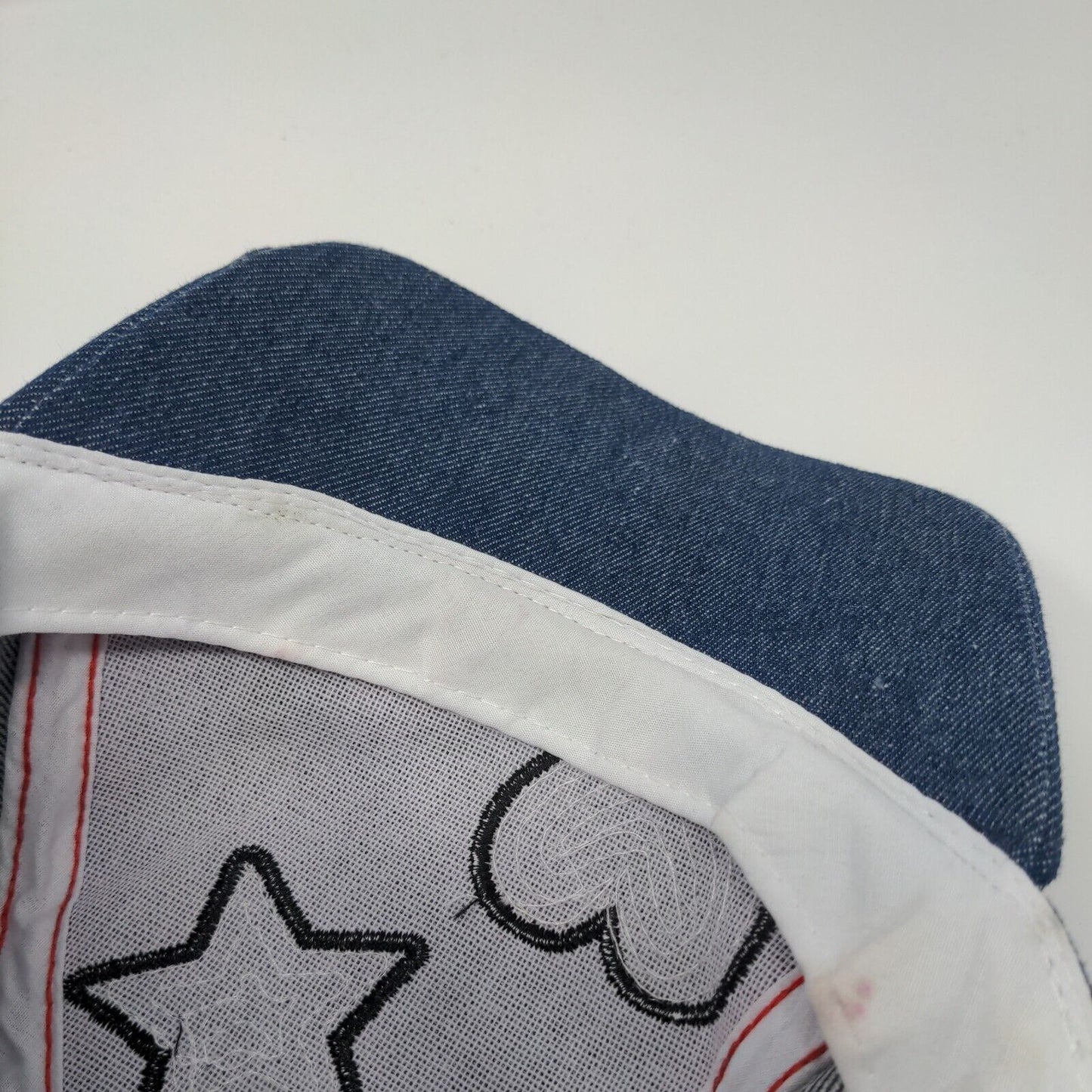 Star Heart Lightning Sequin Strapback Hat Blue OSFA Adjustable Denim