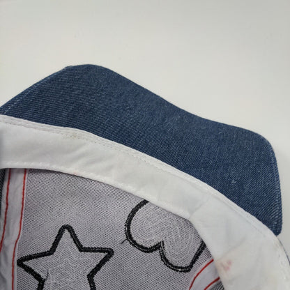 Star Heart Lightning Sequin Strapback Hat Blue OSFA Adjustable Denim