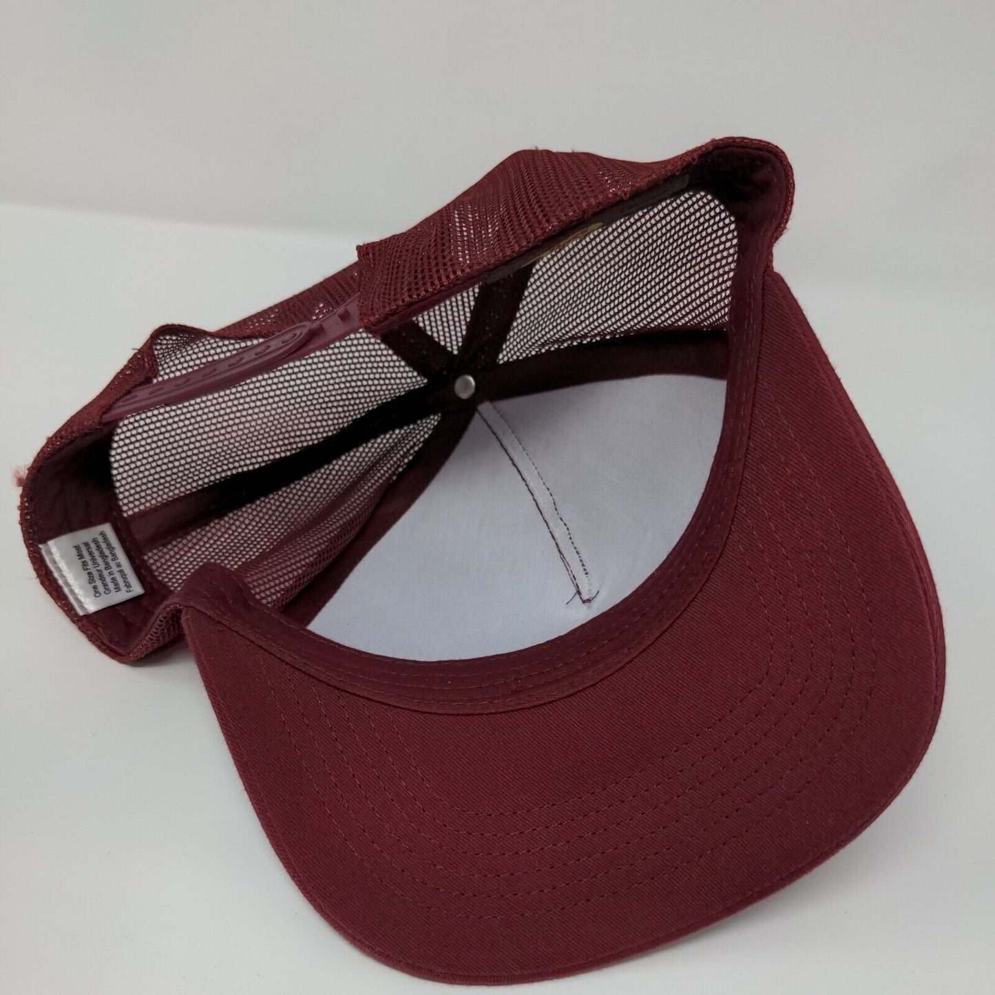Bass Pro Shops Snapback Mesh Back Trucker Hat Red OSFM Gone Fishing Solid