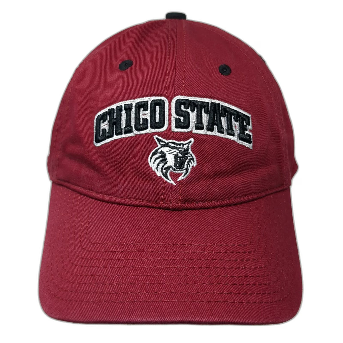 The Game Baseball Cap Red Black White OSFM Chico State Wildcats Hat Slideback