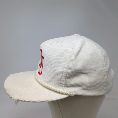 Utah Utes NCAA Trucker White Red OS Rope Corduroy Interlocking U Hat Strapback