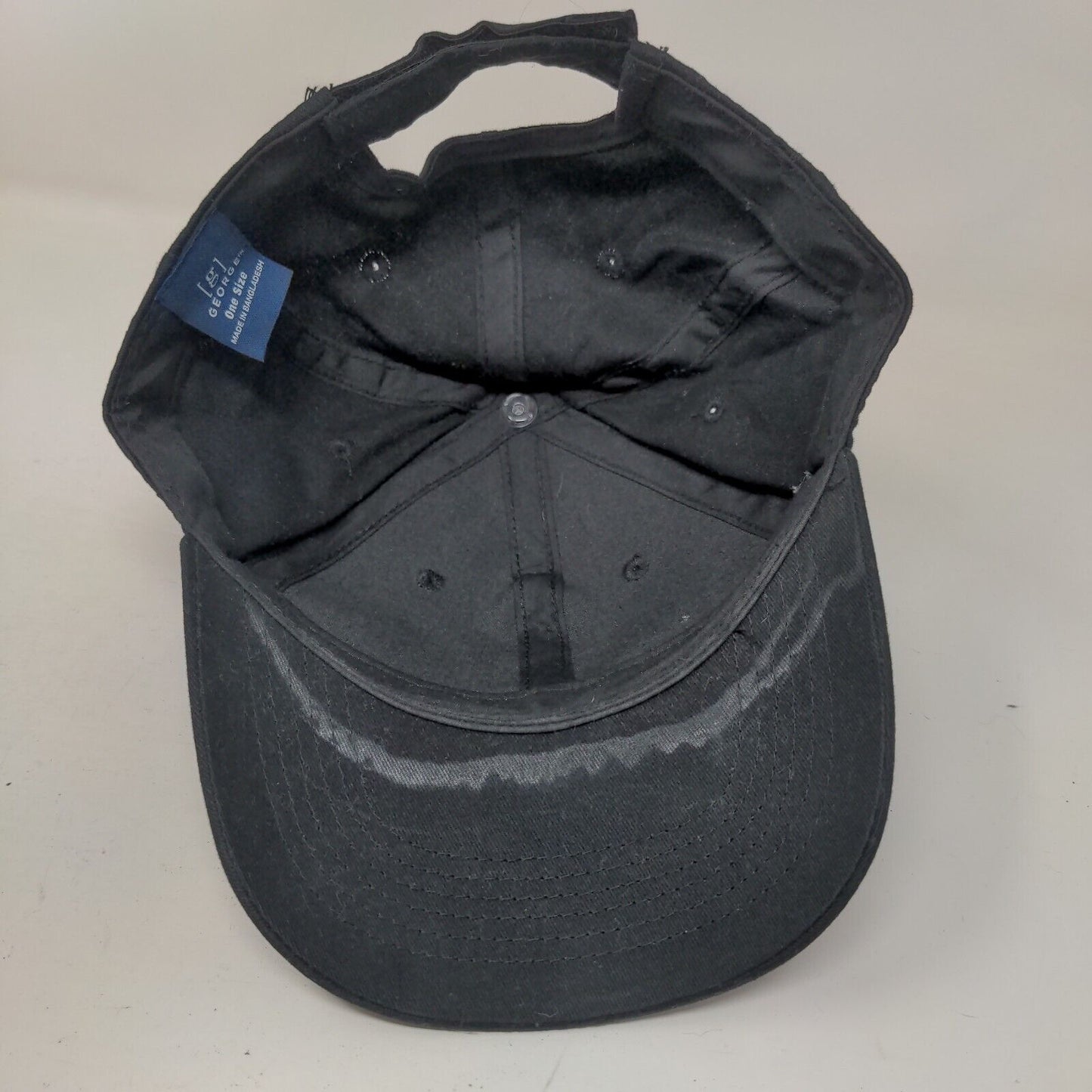 George Strapback Hat Solid Black One Size Adjustable 6 Panel Blank