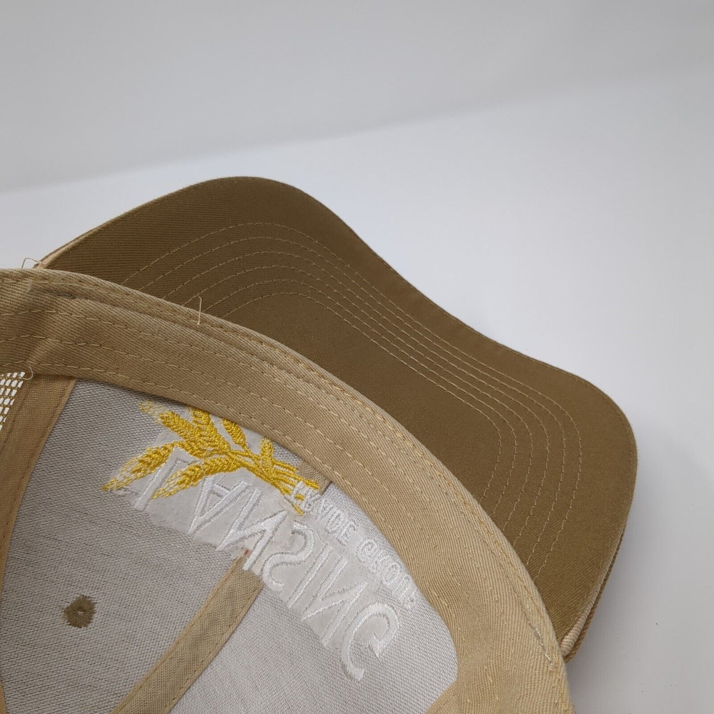 Lansing Trade Group Idaho Strapback Trucker Hat Tan OS Adjustable Mesh Back