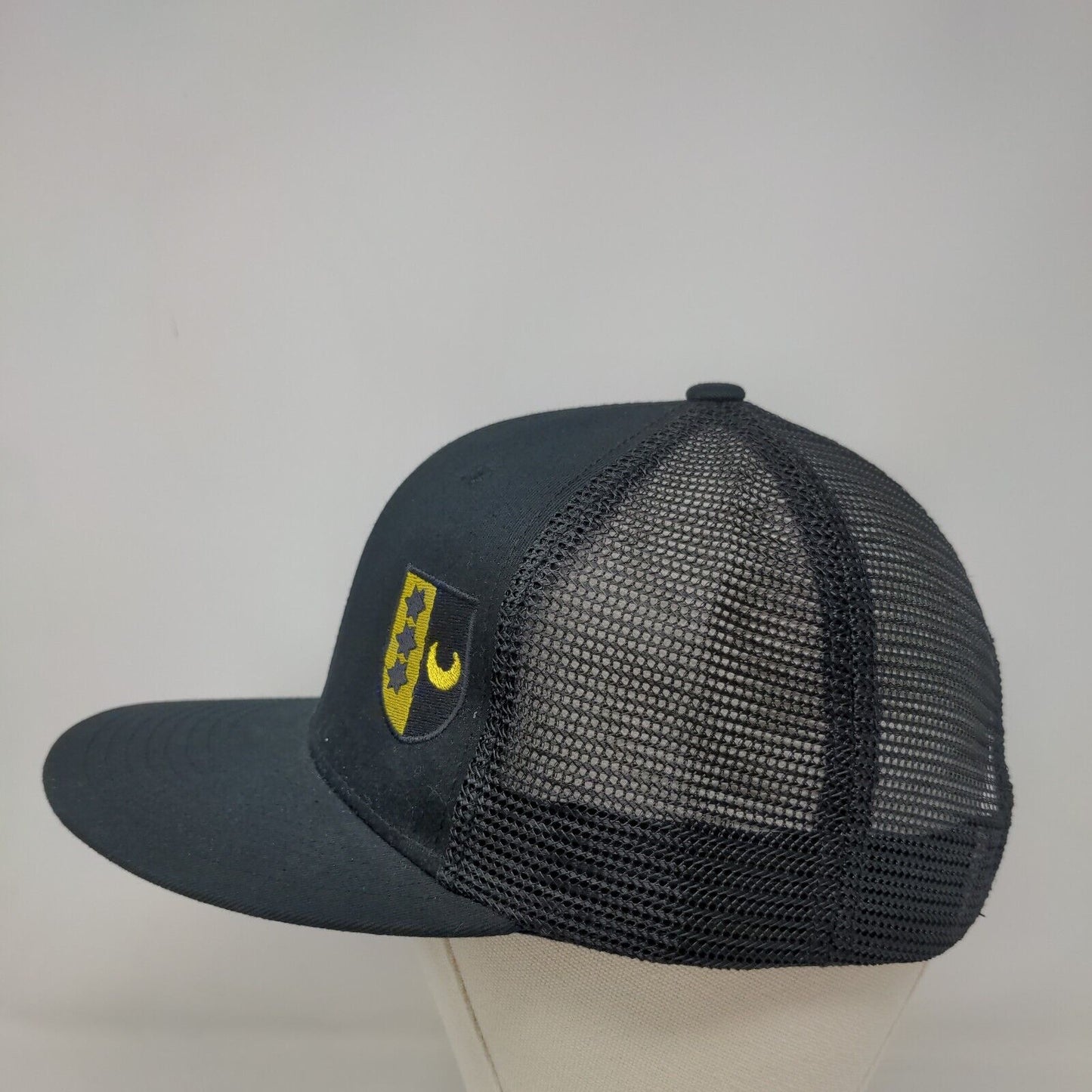 Champro Snapback Hat One Size Black Mesh Back Embroidered Military Shield Logo
