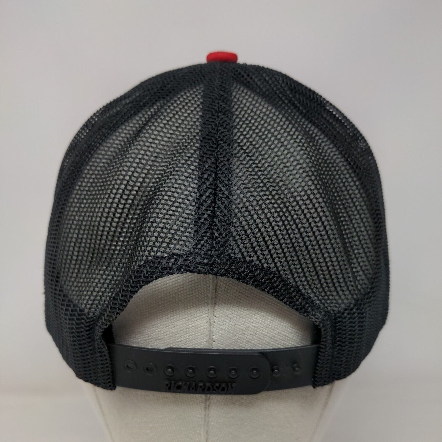 Richardson Snapback Trucker Hat Red One Size Adjustable Embroidered Mesh Back