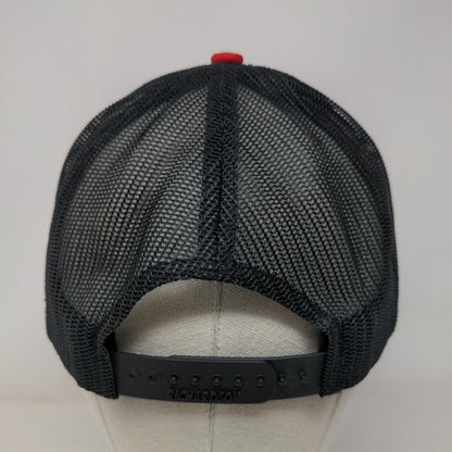Richardson Snapback Trucker Hat Red One Size Adjustable Embroidered Mesh Back