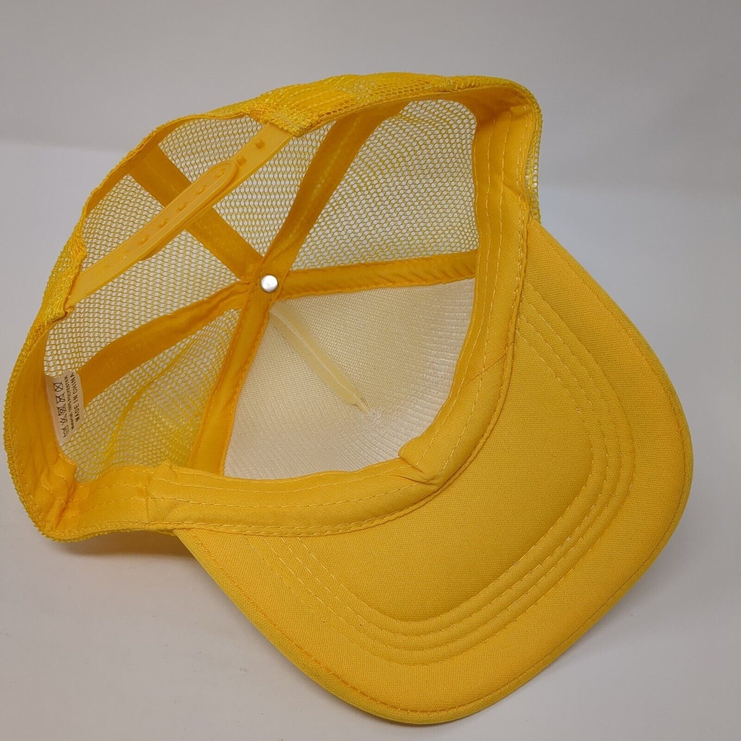 Bumble Snapback Trucker Hat Yellow One Size Adjustable Mesh Back Polyester