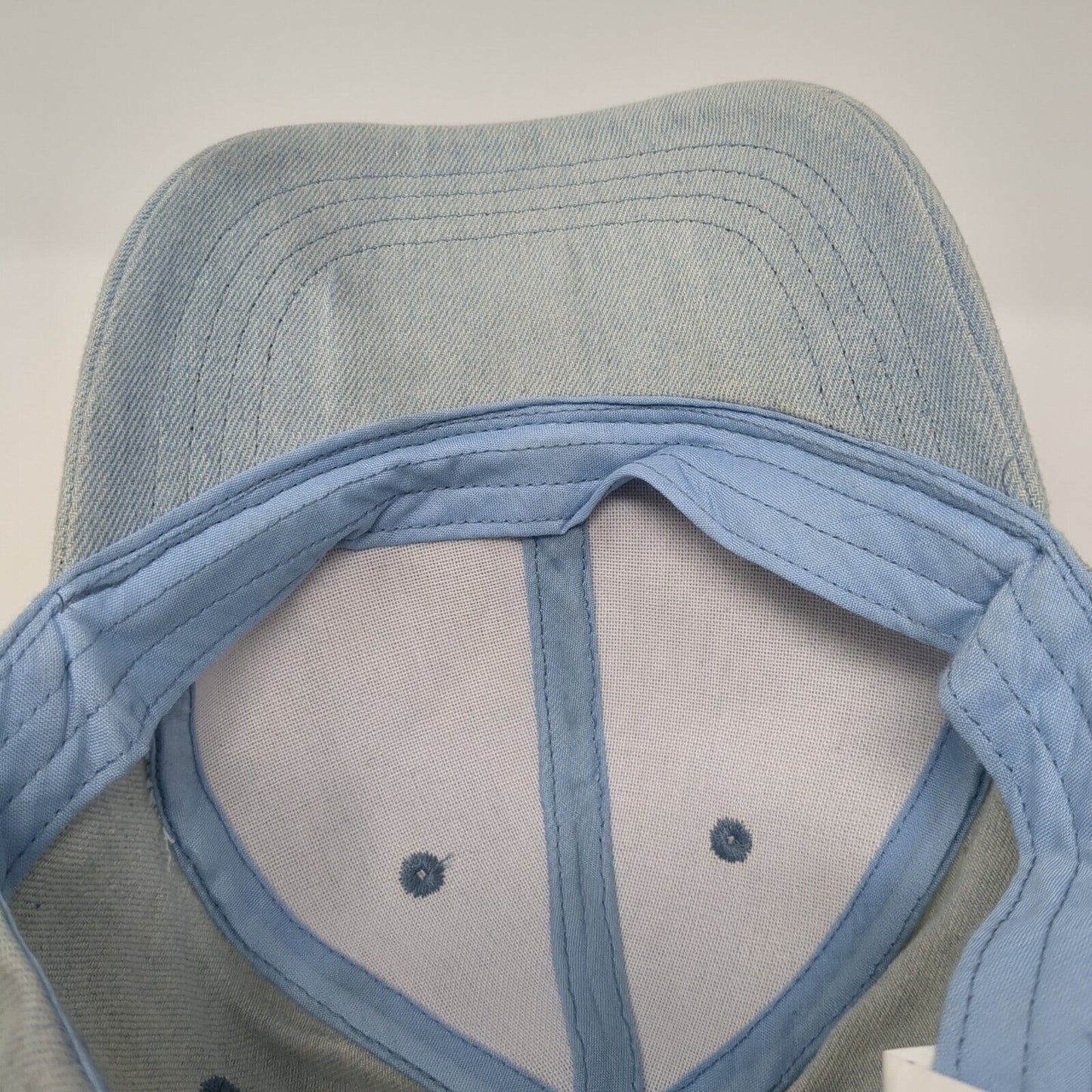 Unbranded Strapback Hat Blue OSFM Adjustable Solid Denim Blank