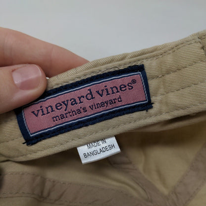 Vineyard Vines Slideback Hat Tan One Size Adjustable Embroidered Vented Holes