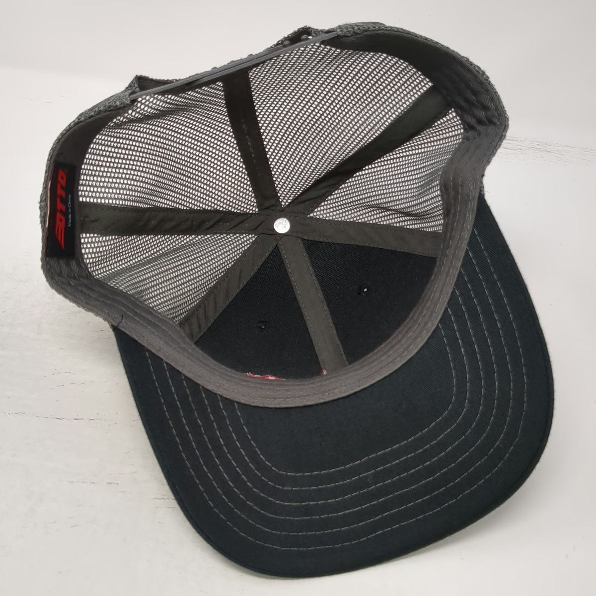Otto Valley Wide Cooperative Mountain Black Trucker Hat One Size Mesh Snapback