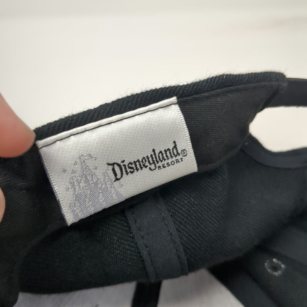 Disneyland Resort Baseball Cap Black One Size Brown Suede Brim Metal Plate Hat