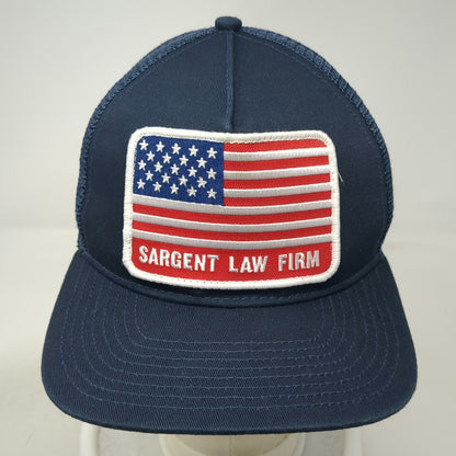 Sargent Law Firm Blue One Size Trucker Hat American Flag Patch Snapback Mesh