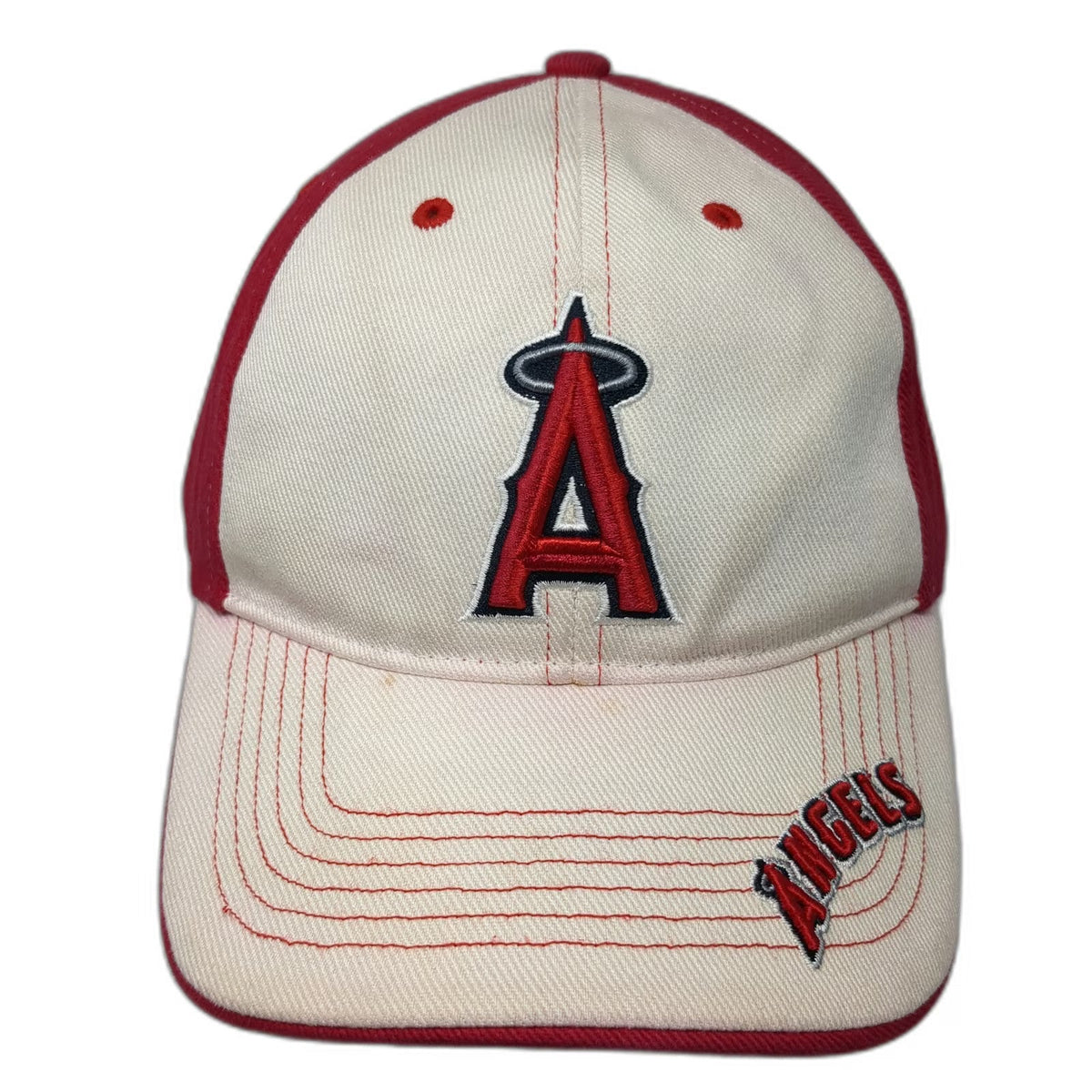 Genuine Los Angeles Angels Baseball Cap White Red One Size MLB Strapback Hat