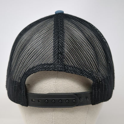 G54 Trucker Hat Blue One Size California Palm Tree Sun Waves Patch Mesh Snapback