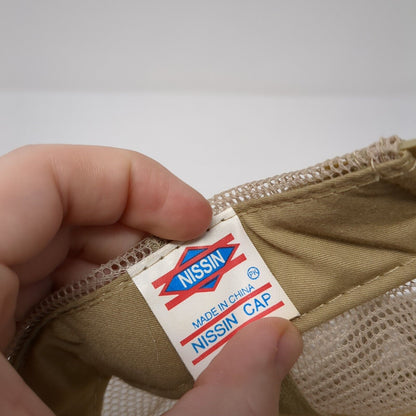 Branson Snapback Rope Trucker Hat Tan One Size Adjustable Mesh Back